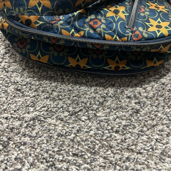 LUG Swivel Tiles Teal Expandable RFID Shoulder Bag Travel Quilted Colorful - Picture 5 of 5